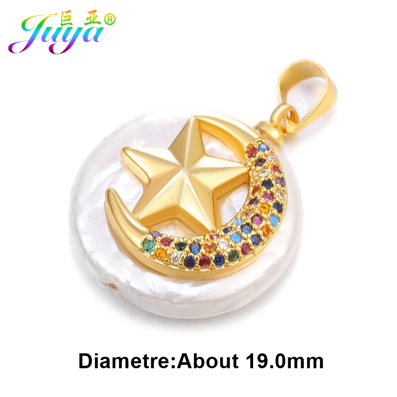 Juya Micro Pave многоцветные кристаллы любовь животное Рождество колокольчик узор в виде ракушки жемчуг кулон Подвески для изготовления модных ювелирных изделий - Окраска металла: Gold