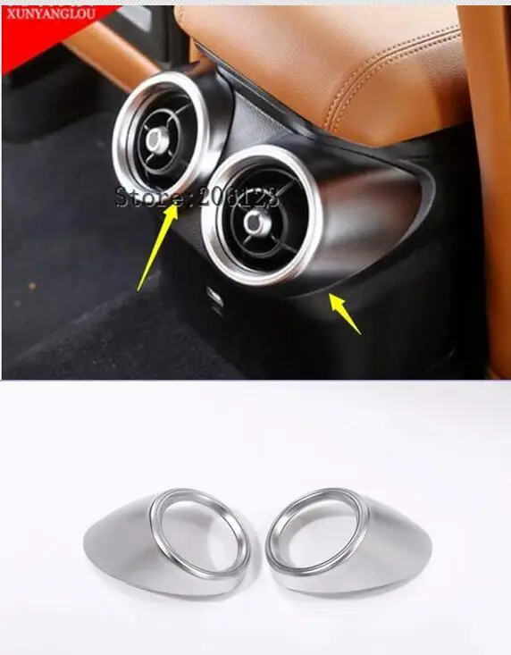 

ABS Interior Rear Air Vent Outlet Trim Cover 2pcs For Alfa Romeo Giulia 2017 2018