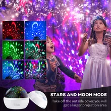 

Star Sky Projector Lamp 360 Degree Rotation Color Changing Night Light Gifts for Kids with 2-Theme Projection Film