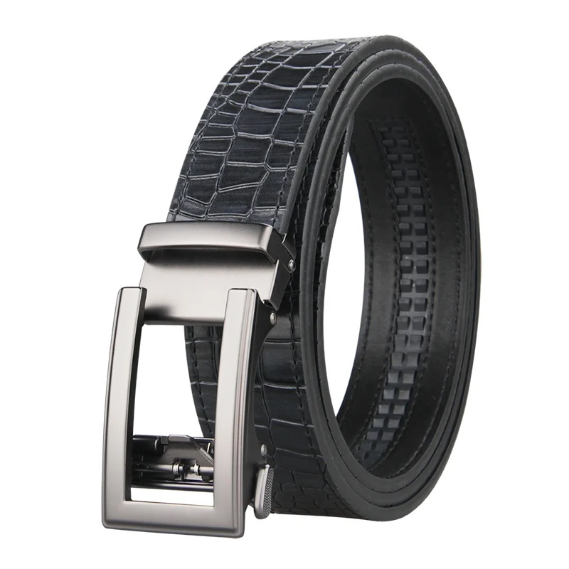 

New Arrival Mans Genuine Leather Belt Casual Leather Belt Men Luxury Brand Designs Cowhide Straps Crocodile Buckle Black Belt