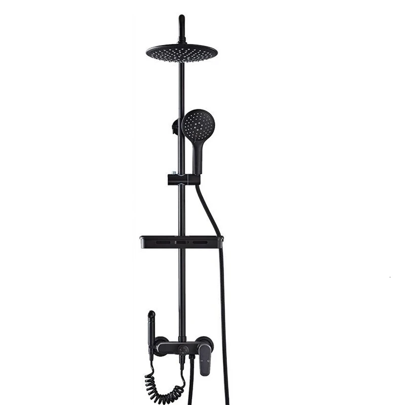 Черный Preto Conjunto De Regendouche Torneira Lavabo панель Ducha Piscina Do Banheiro Chuveiro Eletrico душ для ванной комнаты