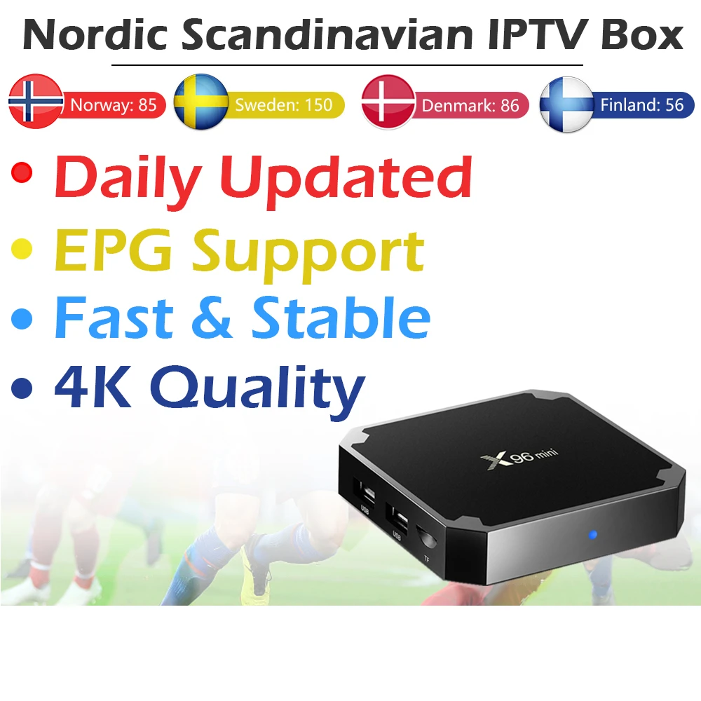 X96Mini Android tv Box+ 1 год французский скандинавский IPTV 9000Live+ 5000VOD 1G/8G& 2G/16G Wifi 4K FHD Smart IP tv Box Скандинавское мировое IPTV