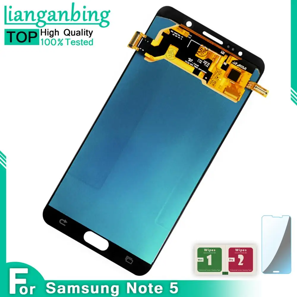 AMOLED lcd для SAMSUNG GALAXY Note 5 lcd N9200 N920F N920G дисплей кодирующий преобразователь сенсорного экрана в сборе Замена для note5