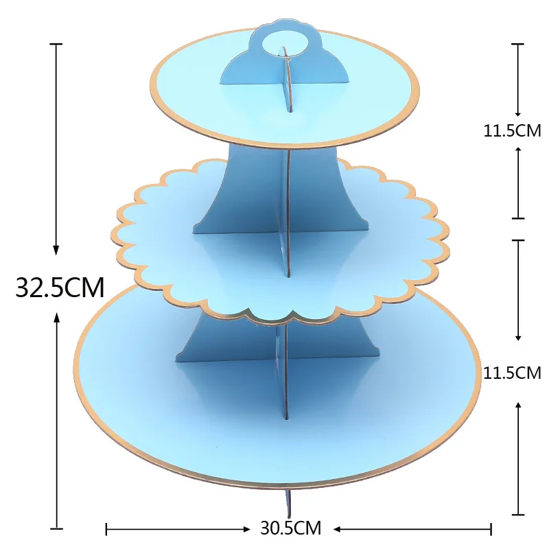 3 яруса кекс стенд Золотой обод бумажный держатель для торта свадебные украшения день рождения принадлежности десерт сувениры Декор Конфета