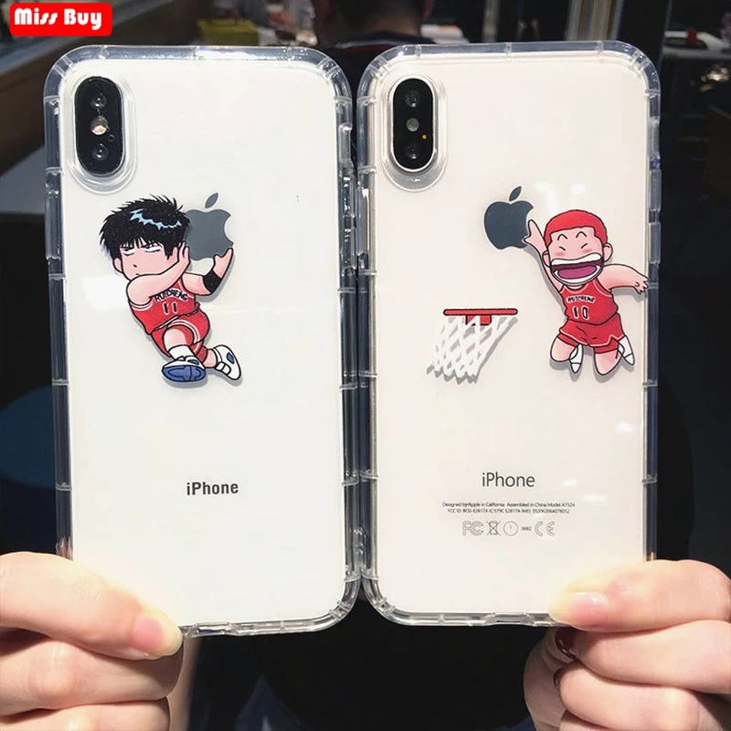 Cute Cartoon Slam Dunk Case For iPhone 13 12 11 Pro Max X 6 6s 7 8 Plus Xr Xs Max Coque Anime Funda Soft Transparent Clear Cover iphone 13 pro max case