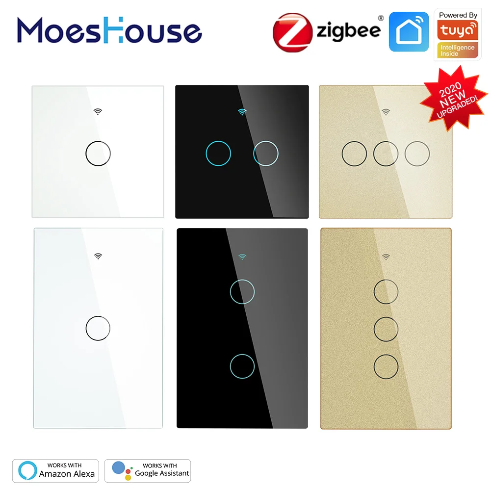 Smart-Light-Switch No-Capacitor Neutral/no-Neutral Google-Hub Alexa with Works Required