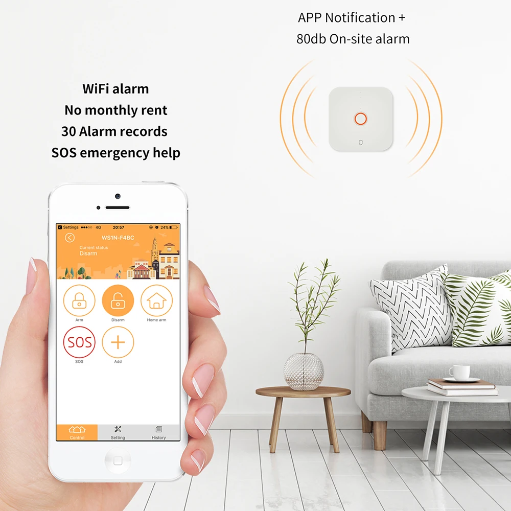 Wolf-Guard Беспроводная Смарт 2,4G Wifi домашняя охранная сигнализация охранная система датчик двери PIR детектор движения управление приложением 433 МГц