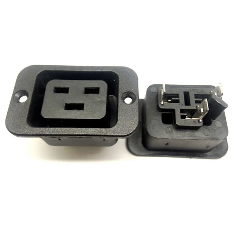 Черный 16A 250V IEC320 C20 C19 Профессиональный адаптор штепсельная розетка Соединительный Штепсель электрической AC Мощность розетка с серьга в ухо отверстие