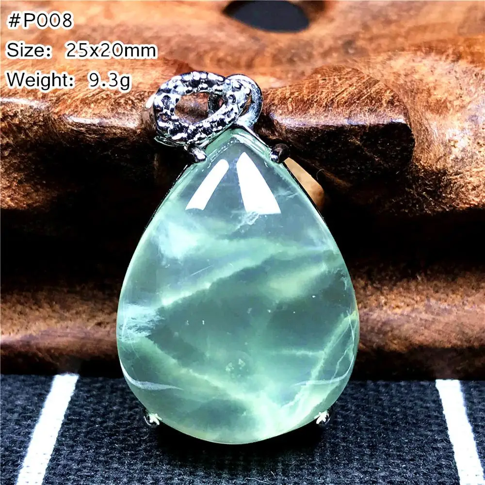 Натуральный зеленый Prehnite кристалл кулон ювелирные изделия для женщин мужчин