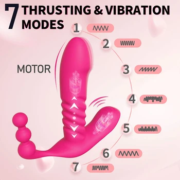 3in 1 Wearable Telescopic Dildo Vibrator for Women Anal Beads Clitoral stimulation Vagina Female Vibrator Sex toys for Adult 2