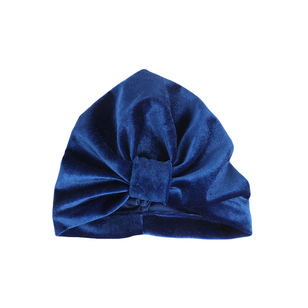 Royal Blue Детский однотонный Эластичный Тюрбан для девочек, шапка для волос, мягкая шапка, шапка TOSYS0304 - Цвет: Royal Blue
