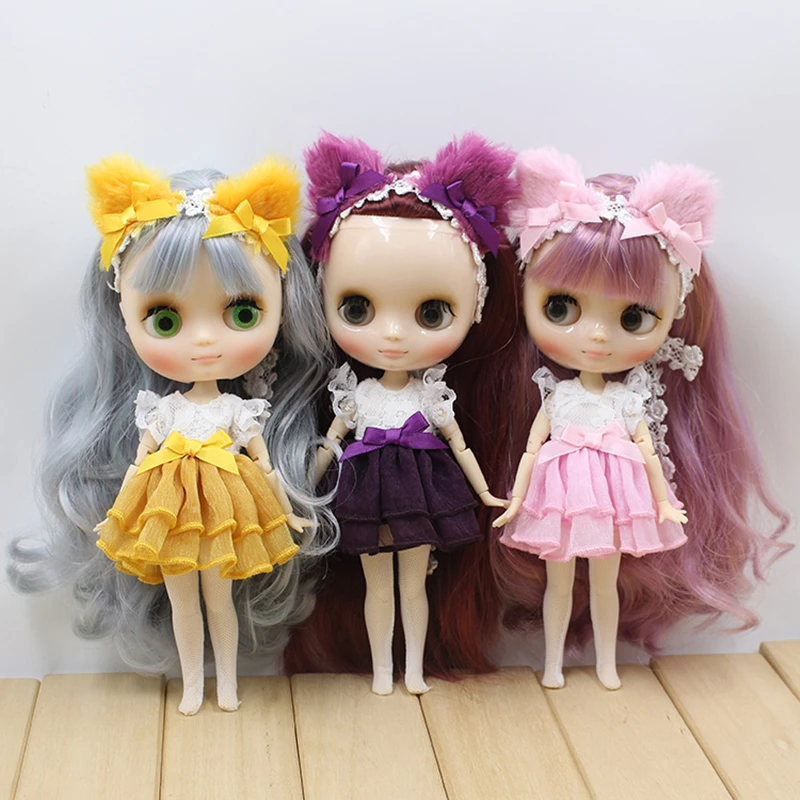 Middie blyth кукла игрушка Фиолетовый Розовый Желтый платье кошка уха костюм милая одежда