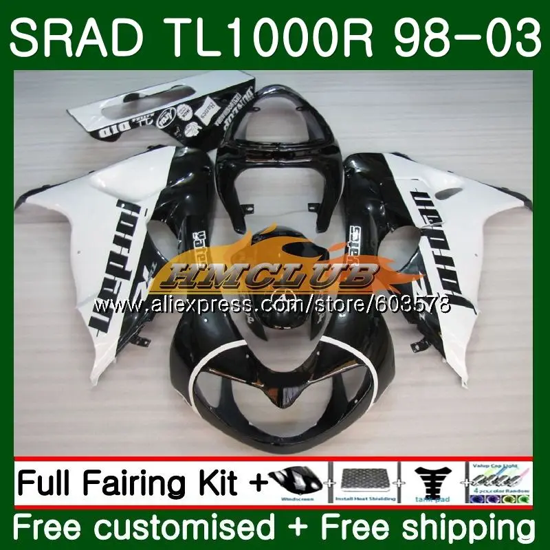 TL 1000R для Suzuki srad TL 1000 R TL1000R 98 99 00 01 02 03 16CL. 25 белого и черного цвета TL1000 R 1998 1999 2000 2001 2002 2003 обтекатель