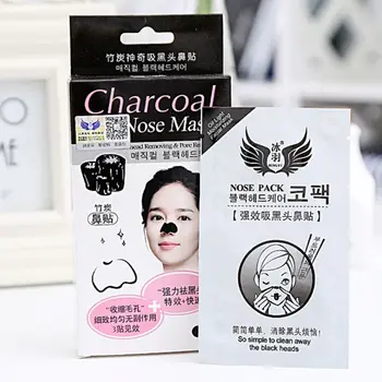 

10Pcs/Box Natural Bamboo Charcoal Nose Face Mask Strips Blackhead Strong Remover Cleansing Pore Peel Off Pack Oil Control Beauty