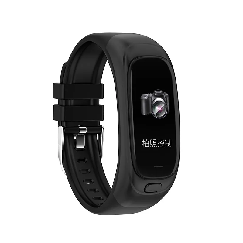 FGHGF CES12 32G private U disk smart bracelet step counter intelligent remind heart rate health monitoring step waterproof - Color: CES12 black
