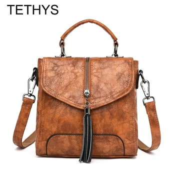 

TETHYS Vintage Handbags Women Bags Designer Soft Leather Crossbody Bags for Women High Quality Multifunction Shoulder Bag Bolso