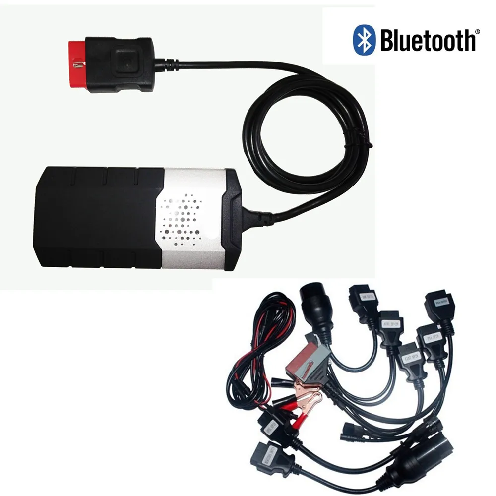 Новинка vci,0 R0 Keygen в подарок для delphis автомобильных грузовиков vd ds150e cdp VD TCS CDP Pro obd2 OBDII диагностический сканер инструмент - Цвет: cable with Bluetooth