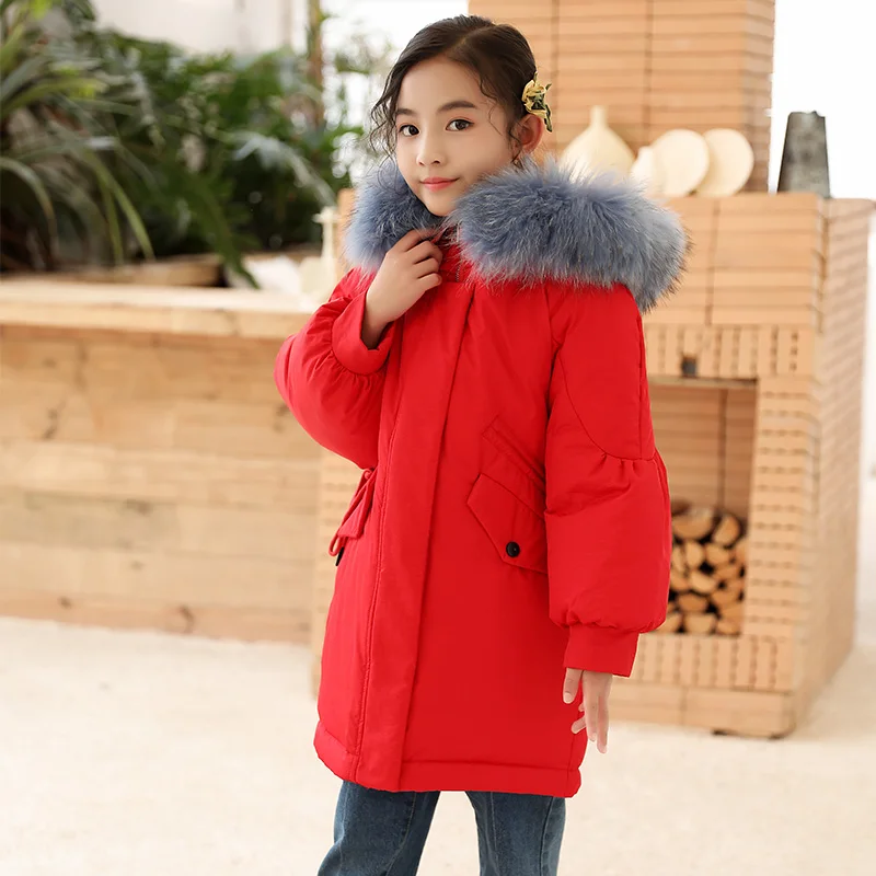 

HSSCZL Girls duck down jackets 2019 new winter thicken girl down coat kids children's clothing outerwear overcoat clothes 6-14Y