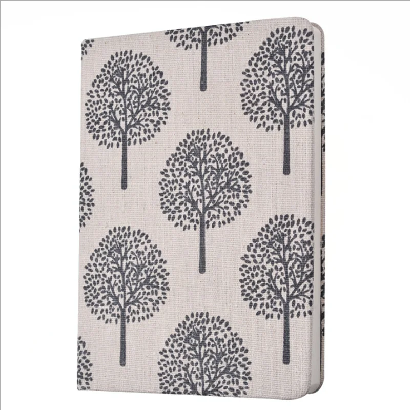 Gray tree A5 A6 Kawaii Цветы и дерево стихи и Удаленная ткань блокнот пустая горизонтальная линия блокнот руководство школьные принадлежности - Цвет: Gray tree
