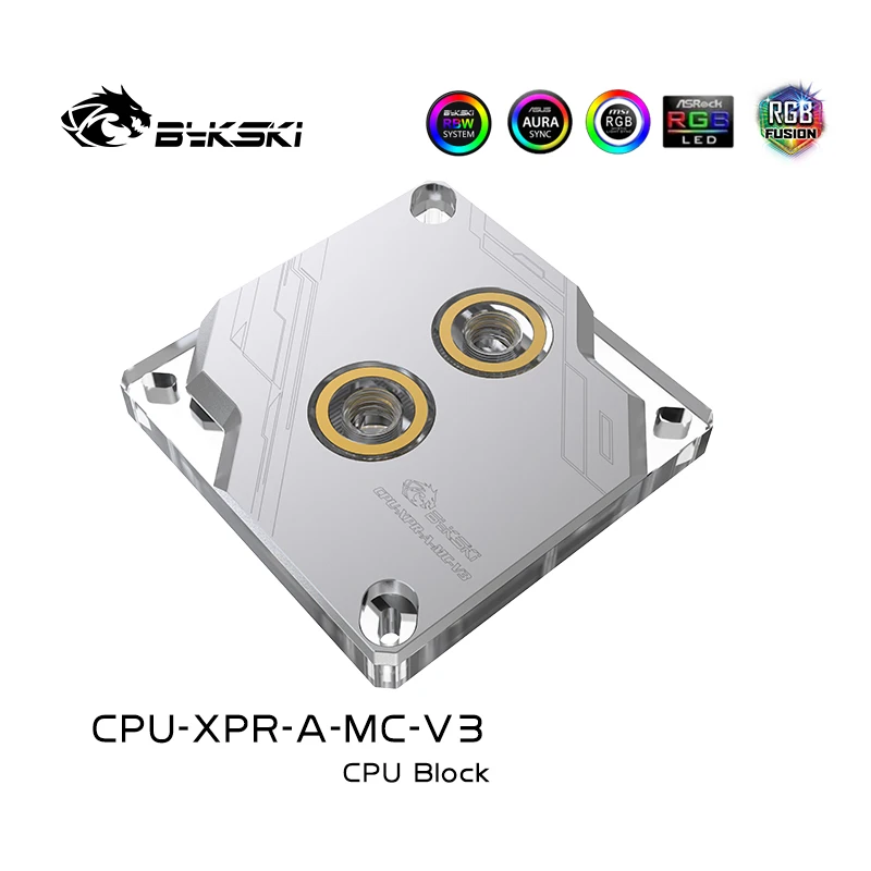 Bykski CPU XPR A MC V3 водяной блок для Intel 115X 1366 2011 2066 черный/серебристый RBW(5 В) Водяной