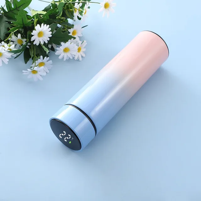 Intelligent 304 Stainless Steel Thermos With LED Temperature Display Water Bottle Vacuum Flasks Thermoses Coffee Tea Milk Cup Gradient color 4
