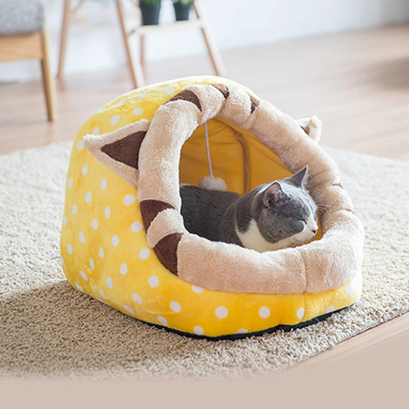 Зимний стиль, плюшевая кровать для питомца, кошка, спальная кровать, котенок, домик, кровать, коврик для кошки, питомник, полный размер, теплый роскошный диван для питомца, ручная Механическая стирка
