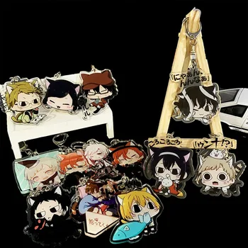 

Cartoon Anime Bungo Stray Dogs Keychain Double Sided Key Chain Acrylic Pendant Accessories Key Ring Jewelery