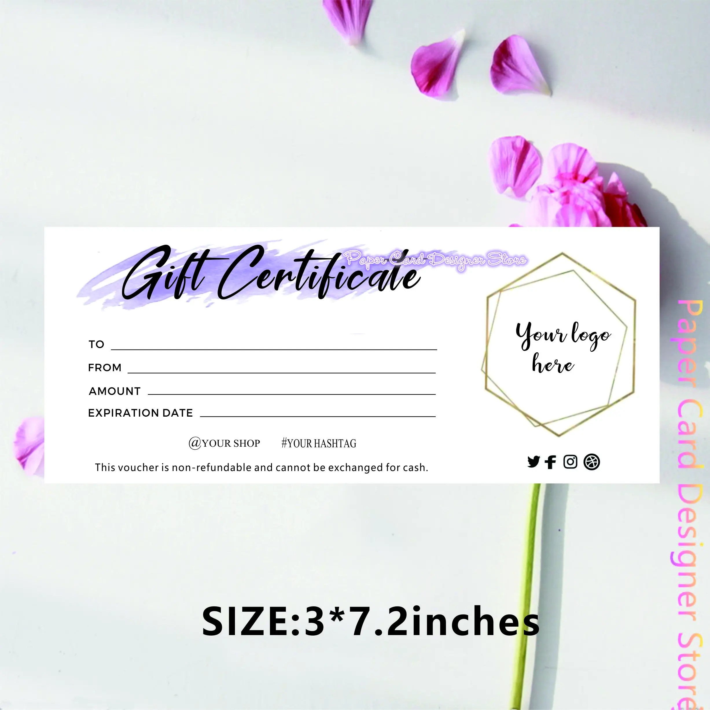 15 Dollar Gift Certificate, Gift Card, Personalized Gift, Paper Gift  Certificate, Birthday Gift Certificate, Thank You Gift Certificate 