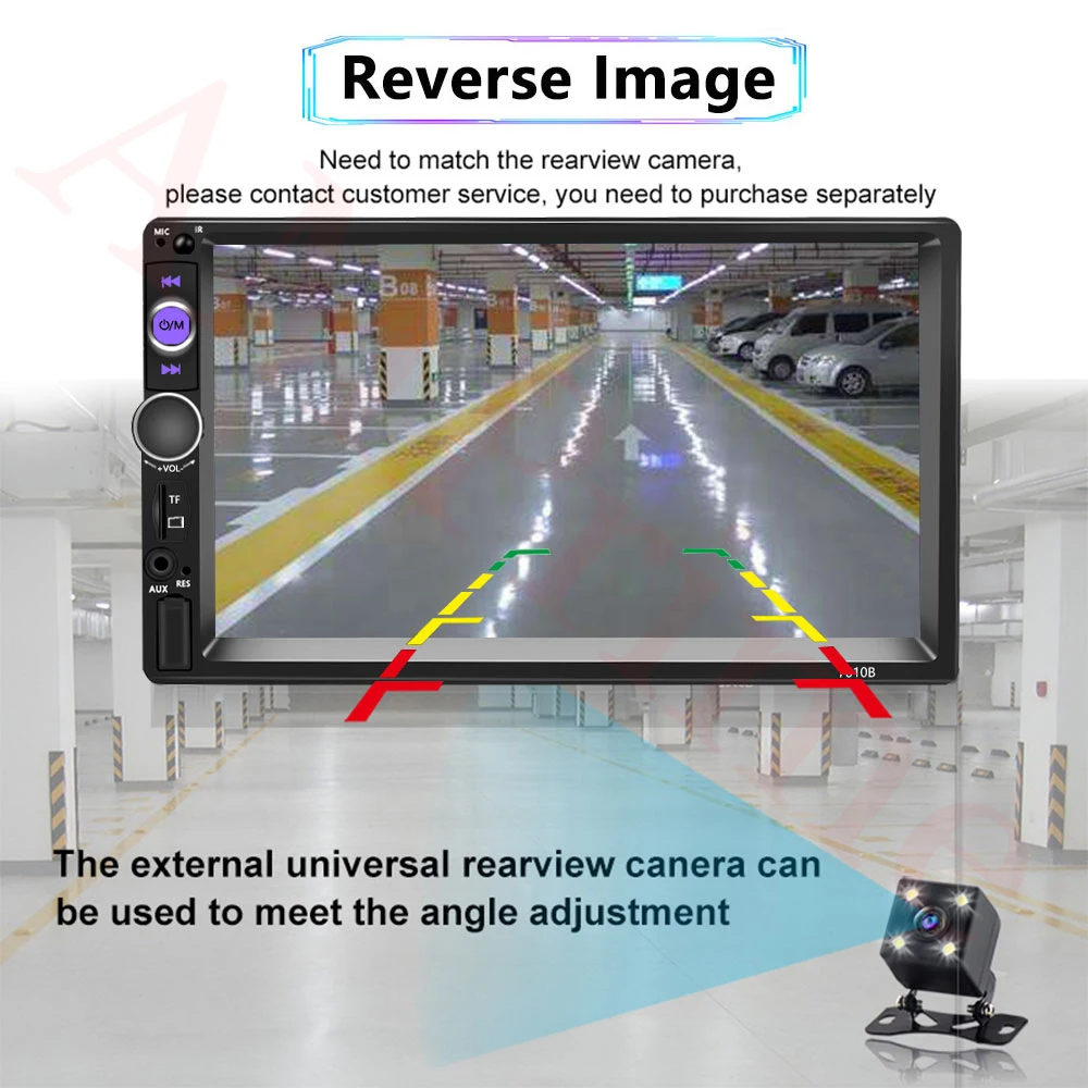 AMPrime 2 Din автомагнитола " сенсорный экран автомобильный аудио стерео видео мультимедиа MP5 плеер FM/USB/AUX/Bluetooth Камера 7010B Универсальная