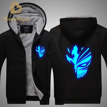 

Anime Coat Bleach Kurosaki Ichigo Sweatshirts Hoodie At Night Zip Up Hoodies Unisex Thicken Jacket Clothing for Men and Women