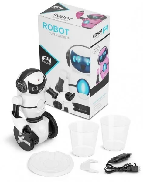Белый робот WL toys F4 c WiFi FPV камерой, управление через APP- WLT-F4