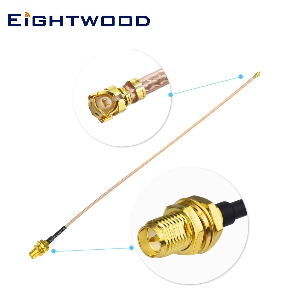 

Eightwood Wi-Fi антенна Радиочастотный кабель RG178 30 см U.FL IPX IPEX для женской беспроводной мини PCI Express PCIE Wi-Fi сетевая карта