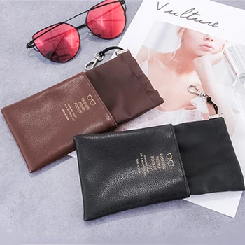 

1pc Portable Soft Leather Glasses Pouch Carry Sunglasses Bag Protector Waterproof Men Eyewear Case Container