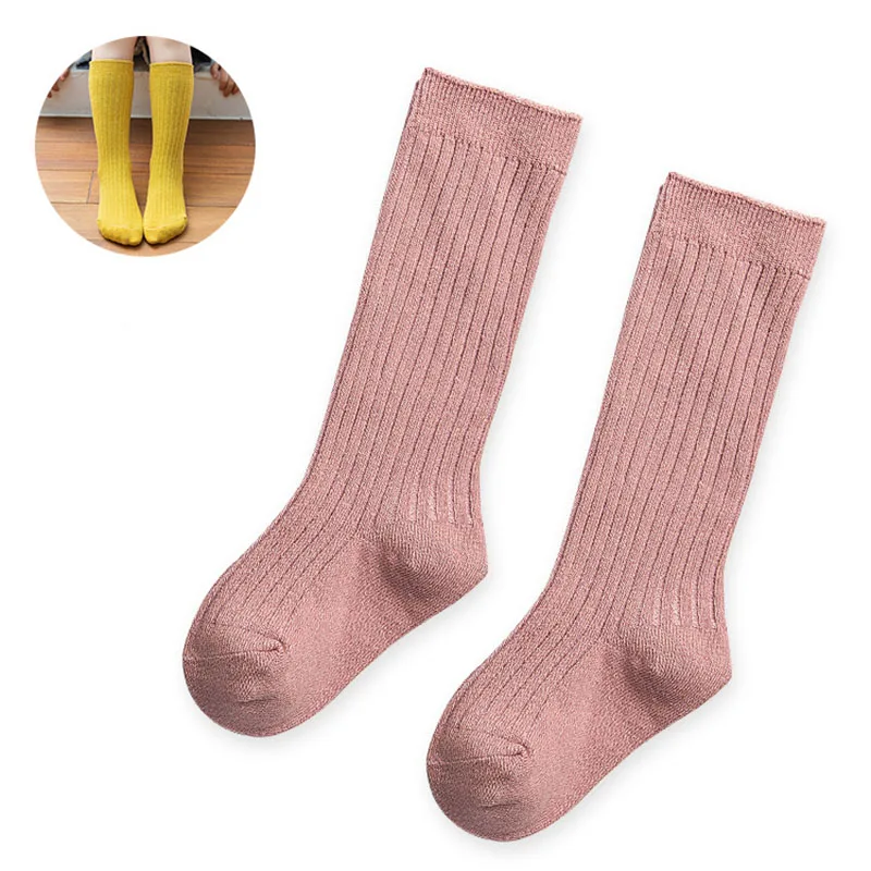 Носки для малышей хлопковые однотонные носки для маленьких девочек зимние весенние гольфы для маленьких мальчиков детские носки хлопковые носки - Цвет: PINK