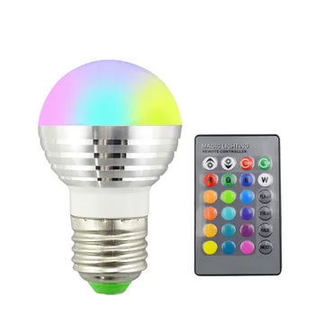 

E27 E14 LED 16 Color Changing RGB Magic Light Bulb Lamp 85-265V 110V 120V 220V RGB Led Light Spotlight + IR Remote Control