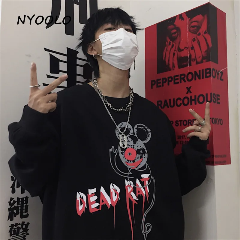 NYOOLO Harajuku, уличная одежда, Забавный принт клоуна, теплая толстовка, Осень-зима, свободные пуловеры с длинным рукавом, флисовая Толстовка для женщин и мужчин