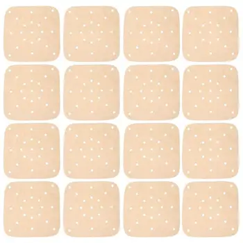 

100Pcs Air Fryer Papers Non-Stick Grill Mat Heat-proof Pad Heat-resistant Baking Sheet (Brown)