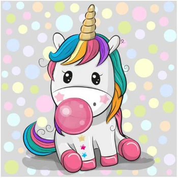 

New Full Dimond Mosaic Cross Stitch Unfinished Diy 5D Diamond Painting Unicorn pony Balloon Needlework Diamond Embroidery FC109