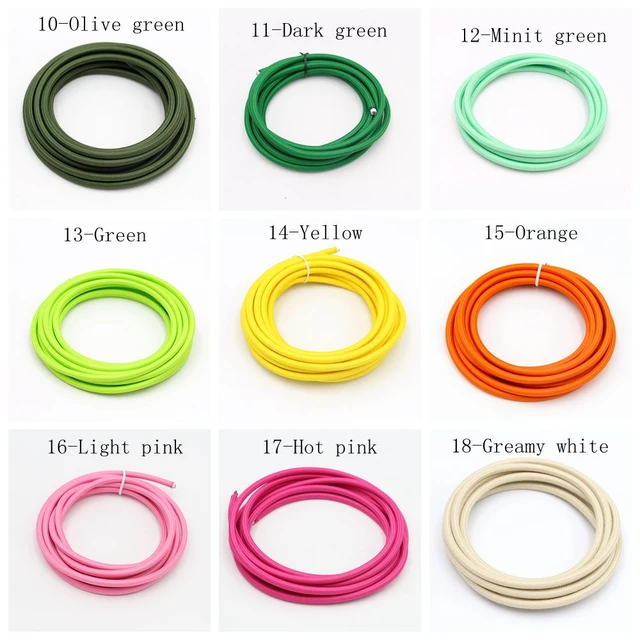 Câble électrique en tissu flexible, fil multicolore, 2 conducteurs, 0, 75  mm2, 50m, 100m, vente en