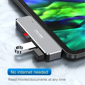 

5 In 1 Multifunctional Universal Home Office USB3.0 C Hub Adapter Plug And Play Mini Portable Accessories Computer For IPad Pro