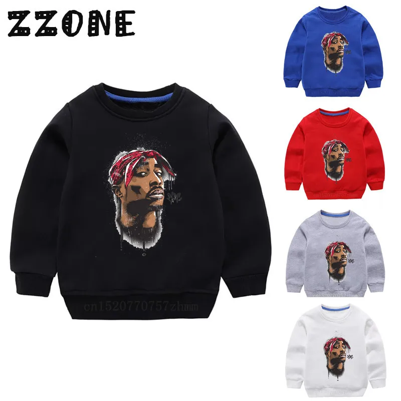 Детские толстовки с капюшоном свитшоты в стиле хип хоп рисунком Тупак 2pac