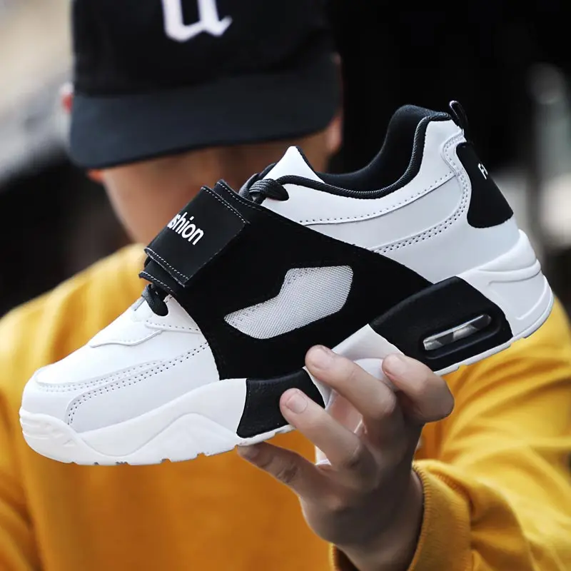 white-black Платформа Для женщин беговые кроссовки, воздух подушки женская обувь спортивная обувь демпфирования теннисные туфли; удобные женские из искусственной кожи спортивные кроссовки белые A-291 - Цвет: white-black