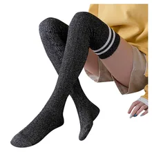 Мягкие женские носки; зимние теплые носки в полоску для девочек; гетры; высокие длинные носки; зимние носки; мягкие носки;# ZB