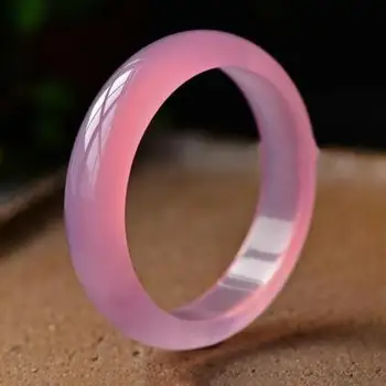 

Natural 54-64mm Agate Chalcedony Pink Bracelet Elegant Princess Jewelry Best Gift