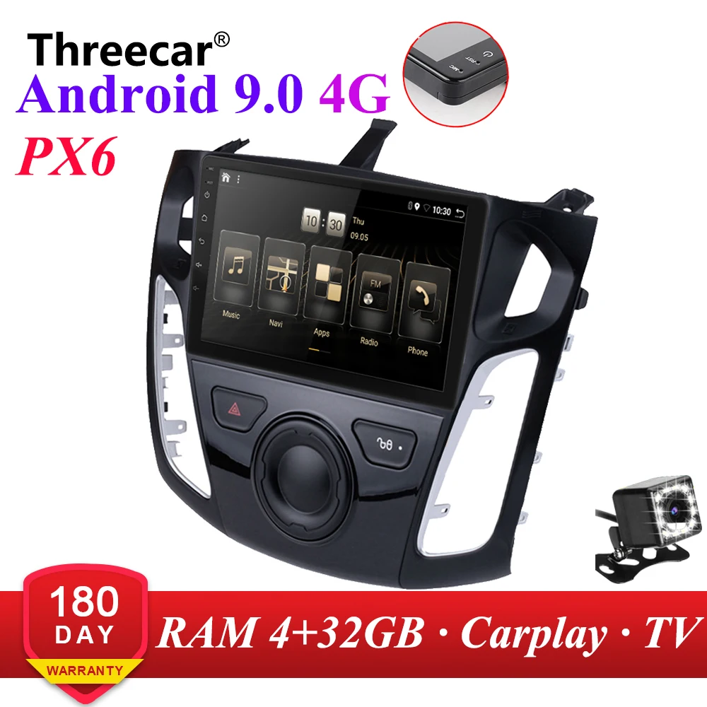 

PX6 Android 9.0 DSP Car Radio 2011 2012 2013-2015 Ford Focus 3 Multimedia Video Player Navigation GPS wifi 4G OBD SWC 2din