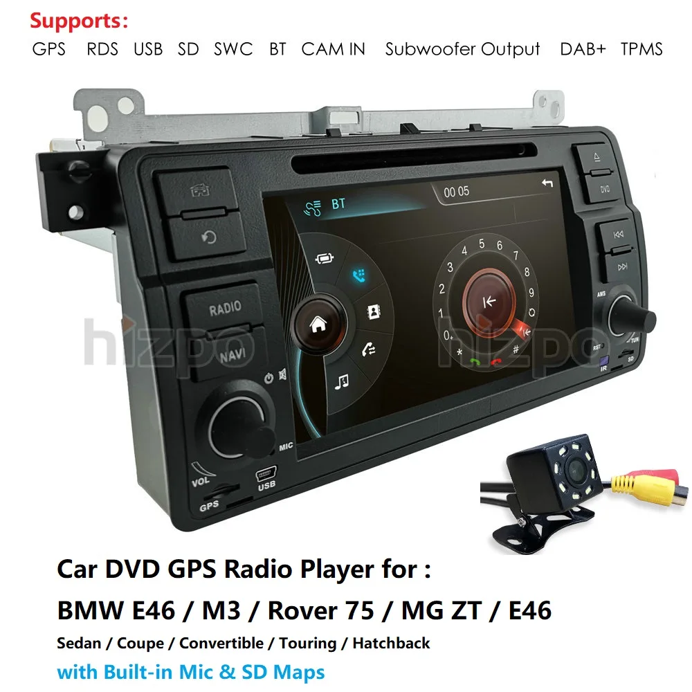7 &quotдвойной 1Din Стерео DVD плеер навигации для BMW E46 M3 с GPS Распознавание отпечатков