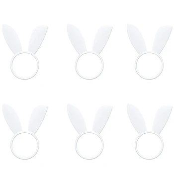 

Bunny Ears Napkin Rings Easter Rabbit Napkin Ring Holder Metal Napkin Holder Home Table Decor for Spring Easter Rustic 6