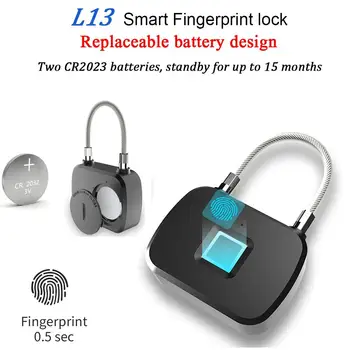 

L13 Fingerprint Lock Smart Keyless Anti-Theft Padlock for Travel Suitcase Bicycle Electronic Anti-theft Lock Safety Supplies