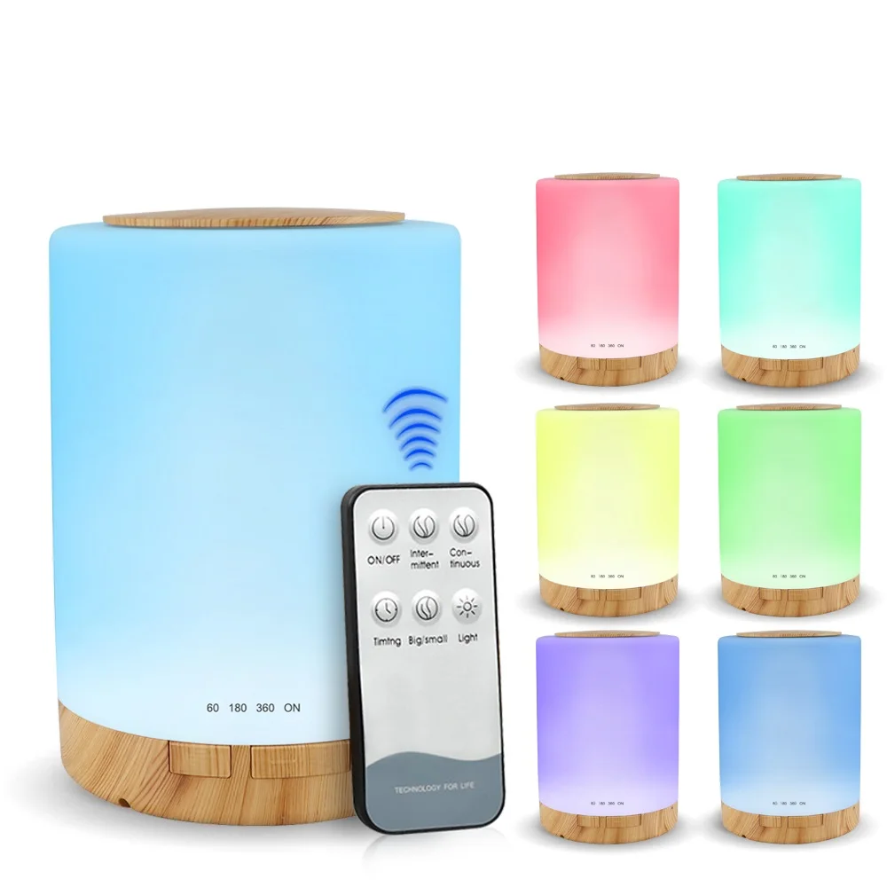 Дешево Kbaybo 300 мл Электрический увлажнитель воздуха с 7 цветов светодиодный ночник эфирное масло деревянный аромадиффузор база для домашнего офиса ...