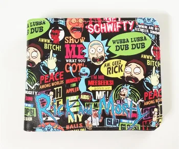 

15 Type Cartoon Rick and Morty Men Bifold Wallet Short PU Coin Purse ID/Credit Cards Holder